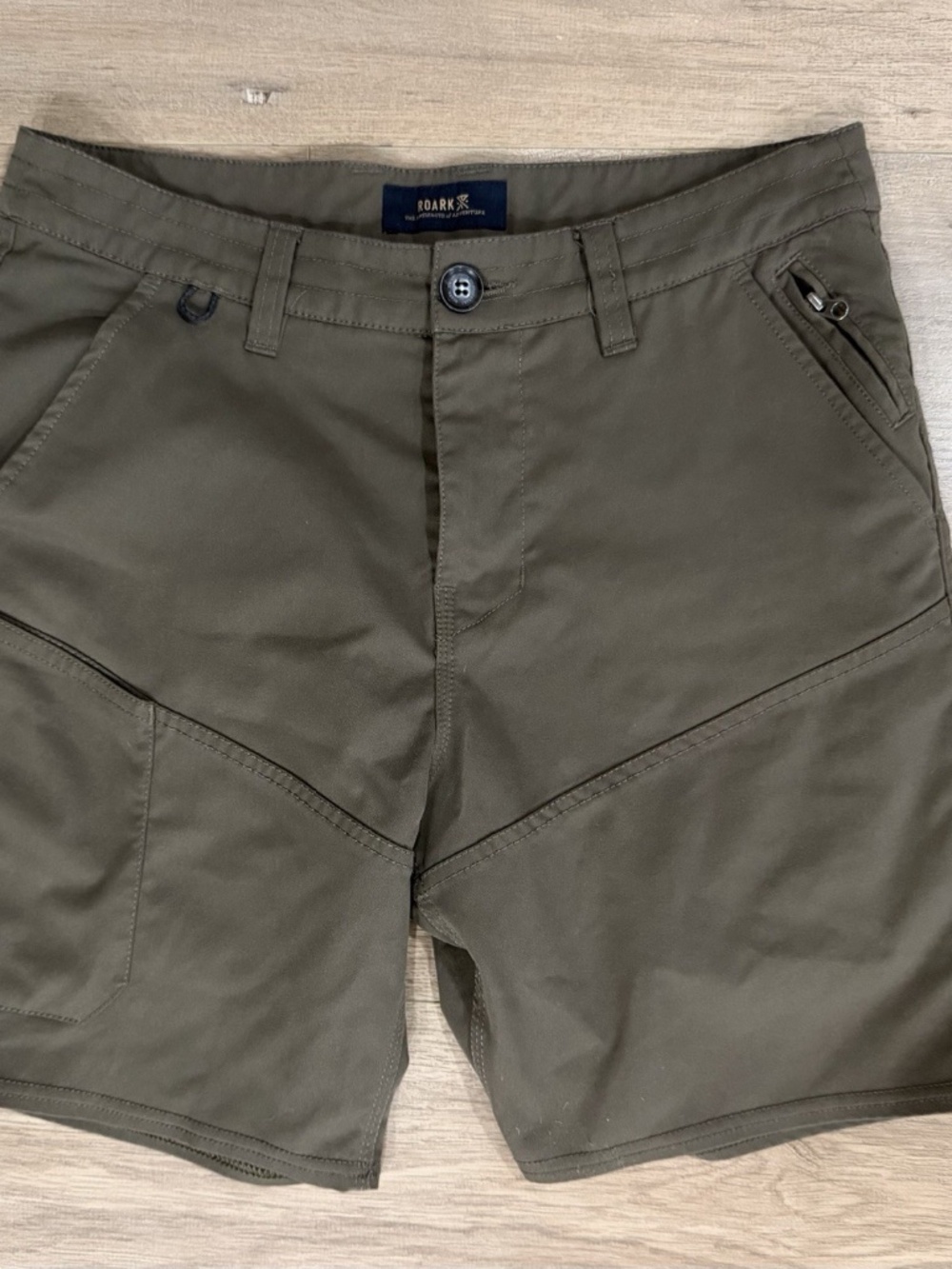 Roark Men's Long Road Durable Stretch Olive Green Shorts Size 30